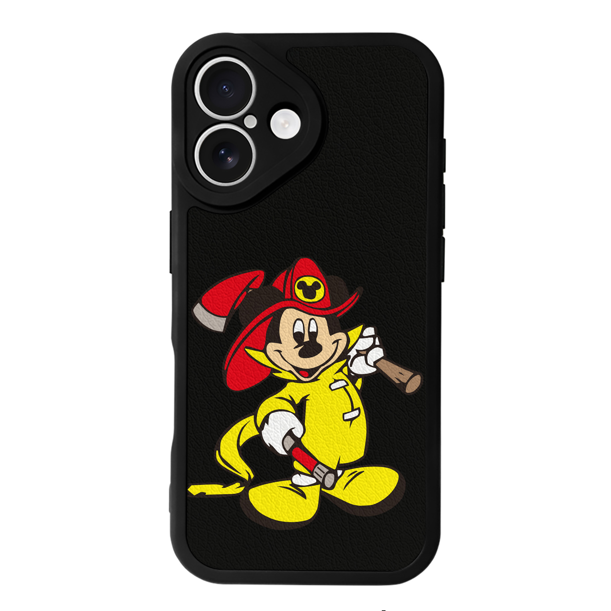 （画像用） ミッキーマウス Mickey Mouse 【iPhone 16シリーズ対応】シリコンスマホケース（レザー調） 材質：シリコン